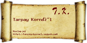 Tarpay Kornél névjegykártya